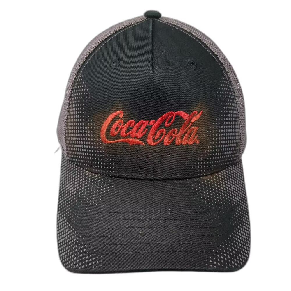 Quake City Caps Coca-Cola Trucker Hat Black One Size Snapback Embroidered Logo